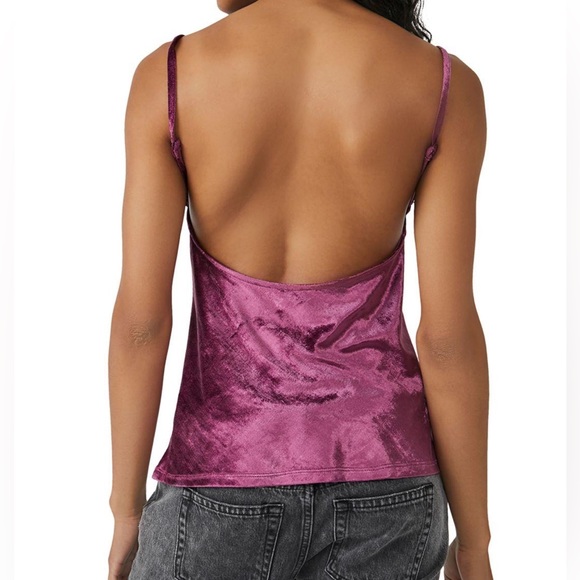 NWT Free People All Night Velvet Tunic Cami Top Fig Jam tank purple FP Intimates - Picture 5 of 8